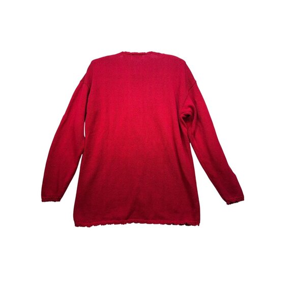 Vintage Kathie Lee Womens Holiday Cardigan Gold Embroidery & Button Accents Larg - Picture 10 of 12